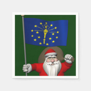 Guardanapo De Papel Papai Noel Com Alferes De Indiana