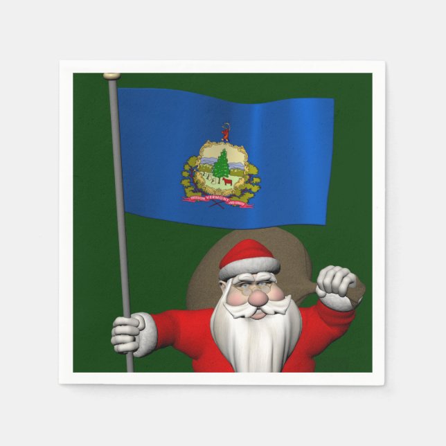 Guardanapo De Papel Papai Noel Com Alferes De Vermont (Frente)