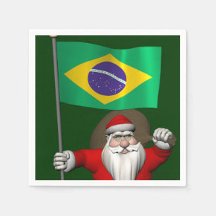 Guardanapo De Papel Papai Noel Com Alferes Do Brasil