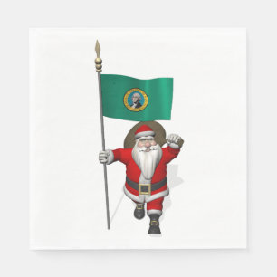 Guardanapo De Papel Papai Noel Com Bandeira De Washington