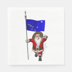 Guardanapo De Papel Papai Noel Com Bandeira Do Alasca