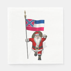 Guardanapo De Papel Papai Noel Com Bandeira Do Mississippi