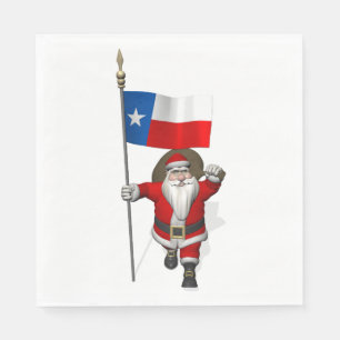 Guardanapo De Papel Papai Noel Com Bandeira Do Texas