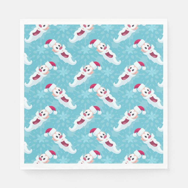 Guardanapo De Papel Papai Noel de Natal com Flocos de Neve (Frente)