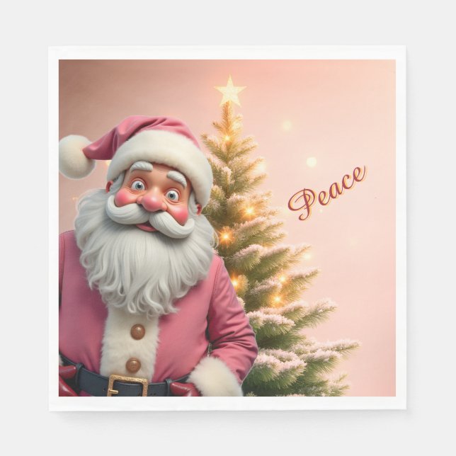 Guardanapo De Papel Papai Noel Divertido Tema de Feriado (Frente)