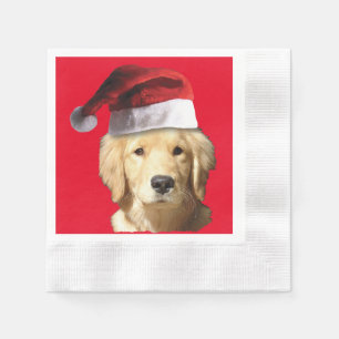Guardanapo De Papel Papai Noel do Golden Retriever