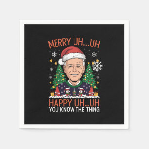 Guardanapo De Papel Papai Noel Engraçado Joe Biden Feliz Ah Ah Natal F