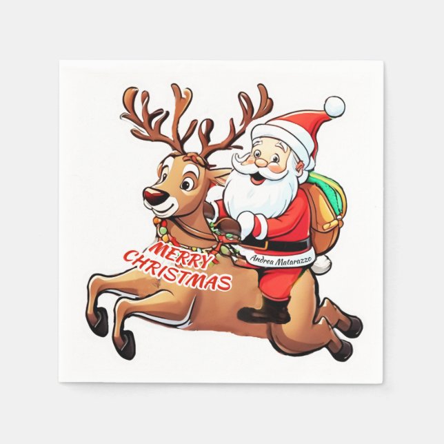 Guardanapo De Papel Papai Noel Felry Natal (Frente)