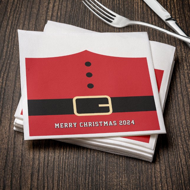 Guardanapo De Papel Papai Noel Felry Natal (Santa Claus Merry Christmas Napkins
)