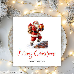 Guardanapo De Papel Papai Noel Fofo Encantador Festa em Aquarela Estil