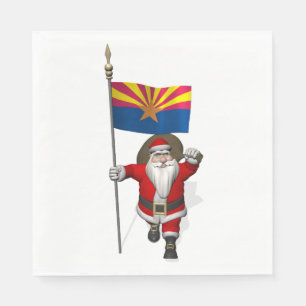 Guardanapo De Papel Papai Noel Patriótico Com Bandeira De Arizona