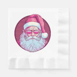 Guardanapo De Papel Papai Noel rosa retrô vintage