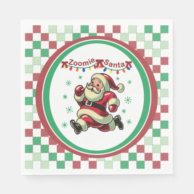 Guardanapo De Papel Papai Noel Zoomie de Natal (Frente)