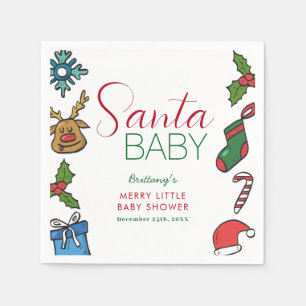 Guardanapo De Papel Papais noeis Bebê Natal Gênero Chá de fraldas neut