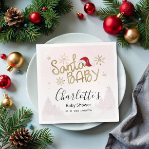 Guardanapo De Papel Papais noeis, Chá de fraldas de bebê de Natal