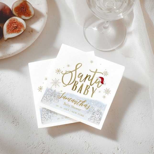 Guardanapo De Papel Papais noeis Chá de fraldas de inverno de Natal (Criador carregado)