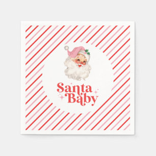 Guardanapo De Papel Papais noeis cor-de-rosa chá de fraldas de natal d