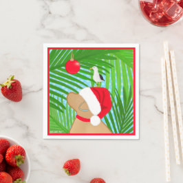 Guardanapo De Papel Papais noeis de cães Ouros Tropicais Natal