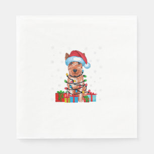 Guardanapo De Papel Papais noeis De Luz Xmas, Cão Terrier Movido Reves