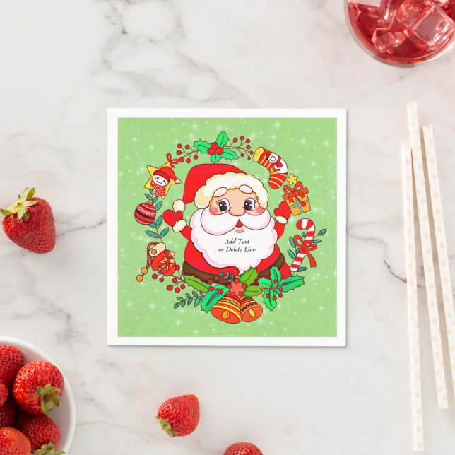 Guardanapo De Papel Papais noeis de Natal empilhando canas presentes H (Insitu)