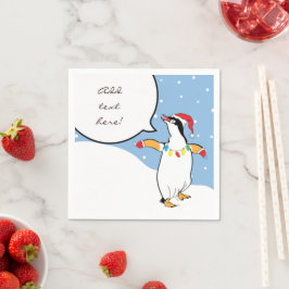Guardanapo De Papel Papais noeis de Natal Pinguim diz