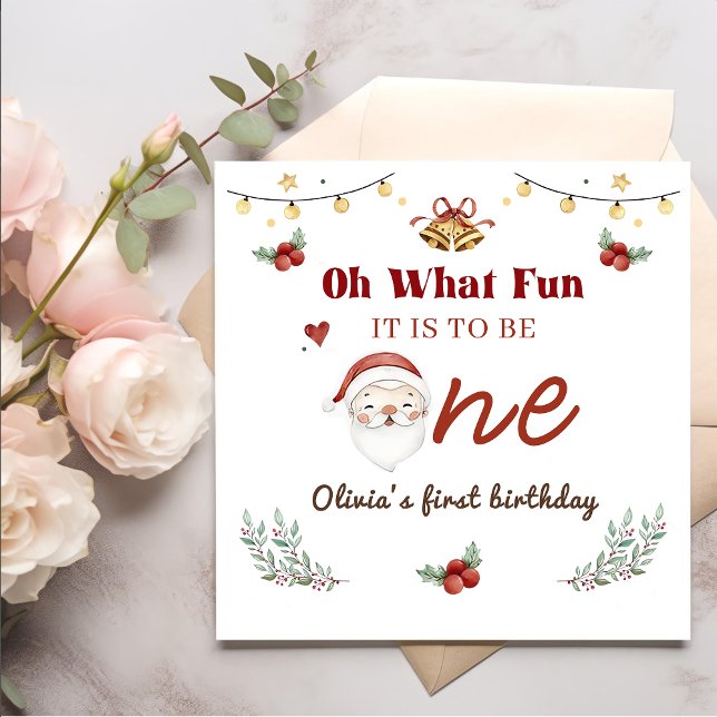 Guardanapo De Papel Papais noeis de Natal Primeiro Aniversário (Criador carregado)