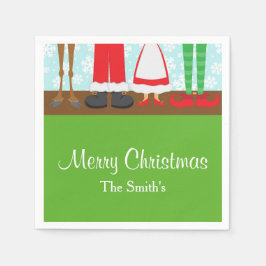 Guardanapo De Papel Papais noeis de Natal Reindeer Feet