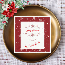 Guardanapo De Papel Papais noeis de Natal Sleigh | Flocos de neve