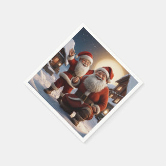 Guardanapo De Papel Papais noeis e Design de Natal do Programa Auxilia
