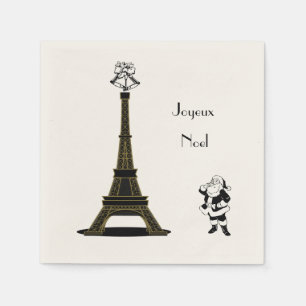 Guardanapo De Papel Papais noeis Joyeux Noel Paris Natal Francês