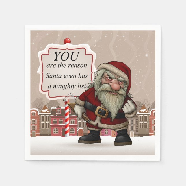 Guardanapo De Papel Papais noeis ruins, Papel de coquetel branco padrã (Frente)