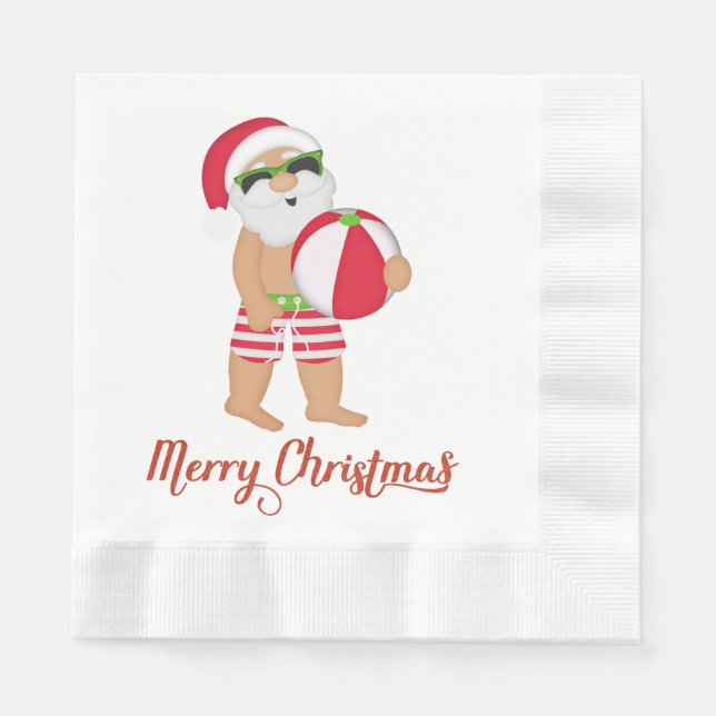 Guardanapo De Papel Papais noeis Tropicais Papel de Natal Napkins (Frente)