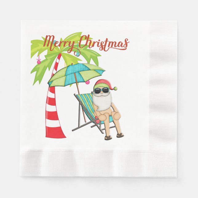 Guardanapo De Papel Papais noeis Tropicais Papel de Natal Napkins (Frente)