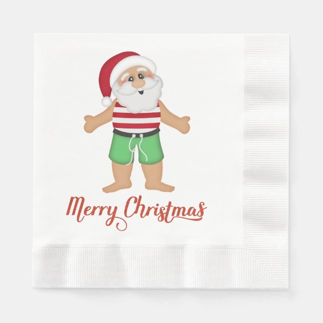 Guardanapo De Papel Papais noeis Tropicais Papel de Natal Napkins (Frente)