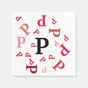 Guardanapo De Papel Papanicolau - Letras embaralhadas em versos e pink