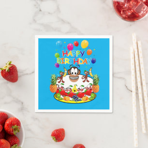 Guardanapo De Papel Papanicolau, Macacos Feliz Bolo de Fruta de Aniver