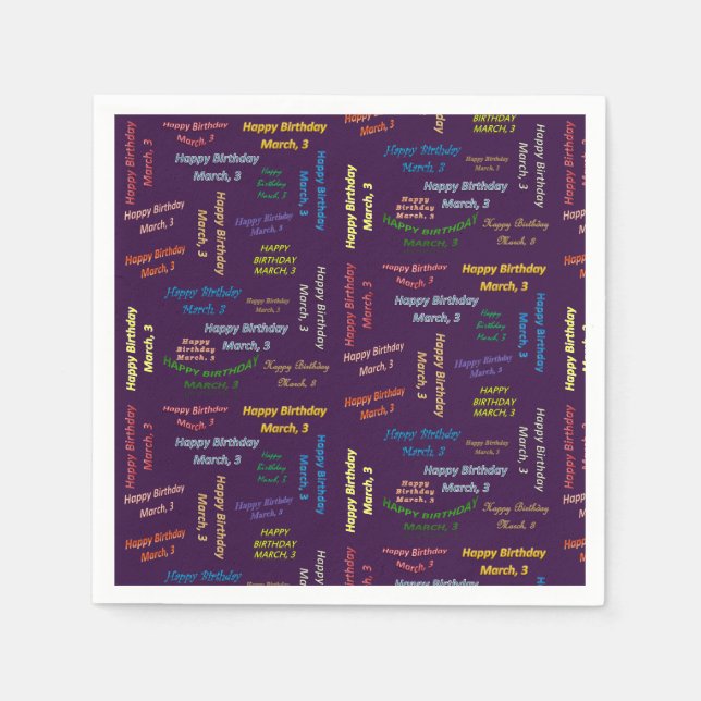 Guardanapo De Papel Papanicolau Marcha, 3 Aniversário (Frente)