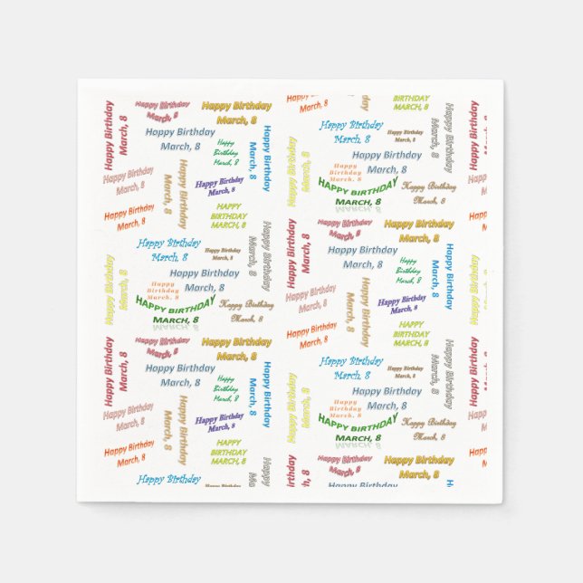 Guardanapo De Papel Papanicolau Marcha, 8 Aniversário (Frente)