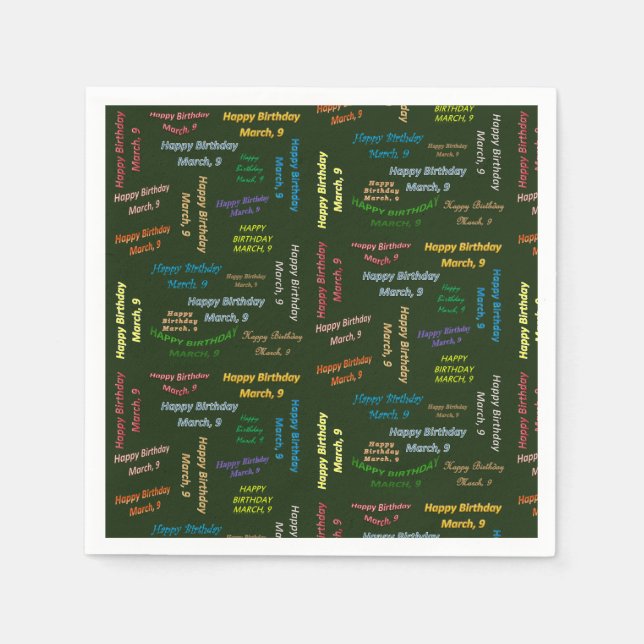 Guardanapo De Papel Papanicolau Marcha, 9 Aniversário (Frente)