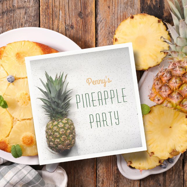 Guardanapo De Papel Papéis de abacaxi tropical Napkins (Pineapple Party? Add your name to these cute paper napkins!)