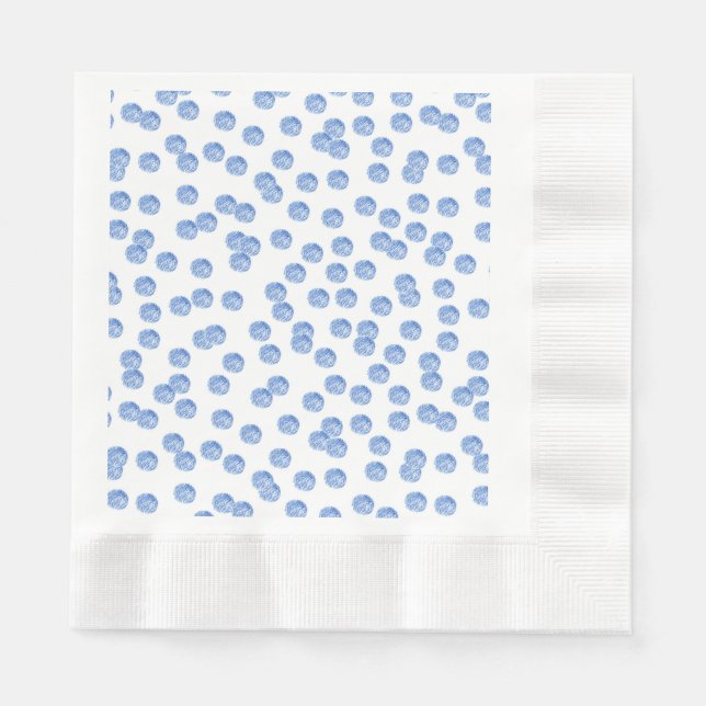 Guardanapo De Papel Papéis de Almofada Cozidos com Bolinhas Azuis Nápo (Frente)