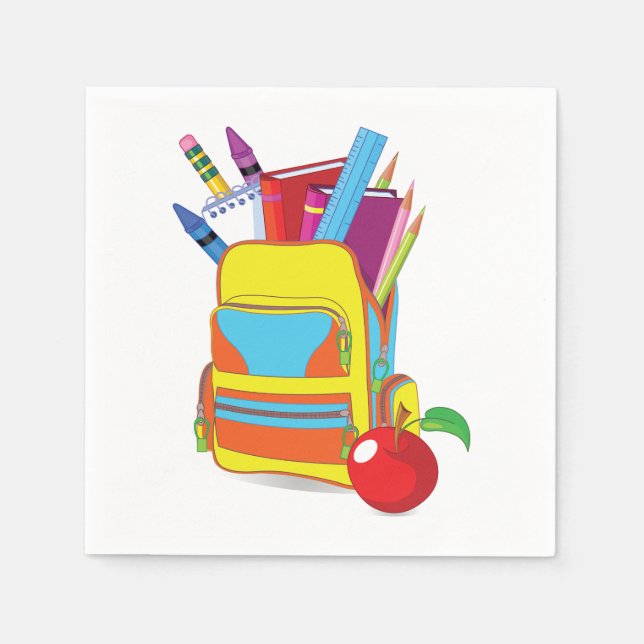 Guardanapo De Papel Papéis de cheio da escola Napkins (Frente)