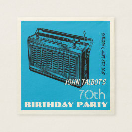 Guardanapo De Papel Papéis de festa de aniversário de Rádio Vintage