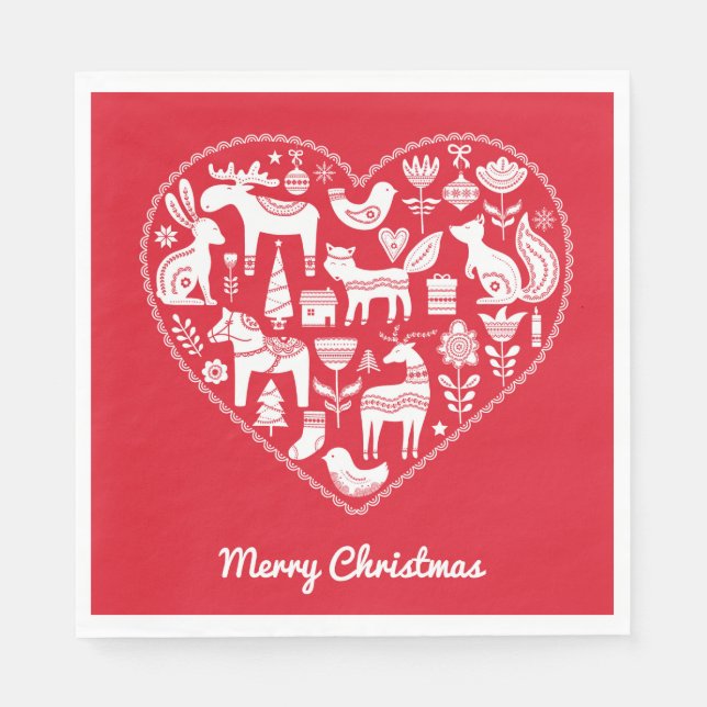 Guardanapo De Papel Papéis de Natal escandinavos Napkins (Frente)