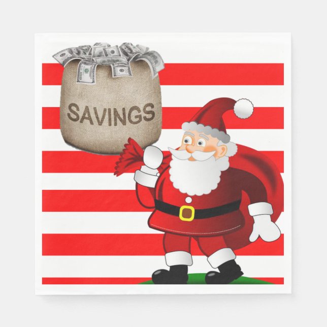 Guardanapo De Papel Papéis de Natal Napkins, Feliz Natal, Papais noeis (Frente)