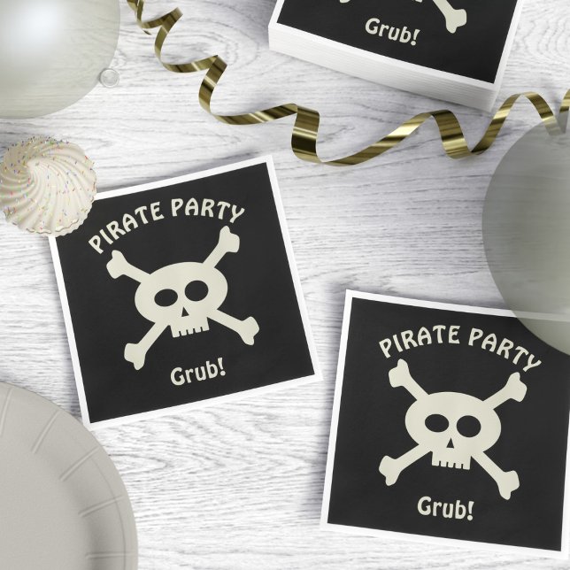 Guardanapo De Papel Papéis de Partido Pirata Napkins (Grub! Perfect paper napkins for your pirate party)
