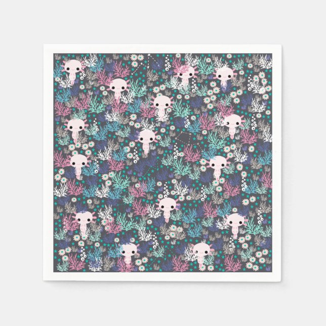 Guardanapo De Papel Papel Axolotl bonito Nápoles (Frente)