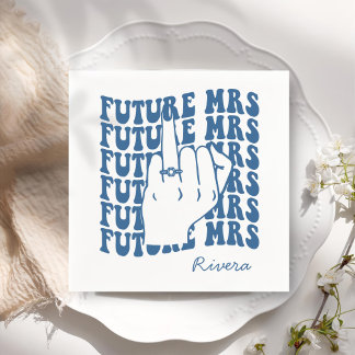 Guardanapo De Papel Papel azul da Festa de solteira retrorreflectora