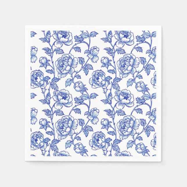 Guardanapo De Papel Papel Azul e Branco Chinesice (Frente)