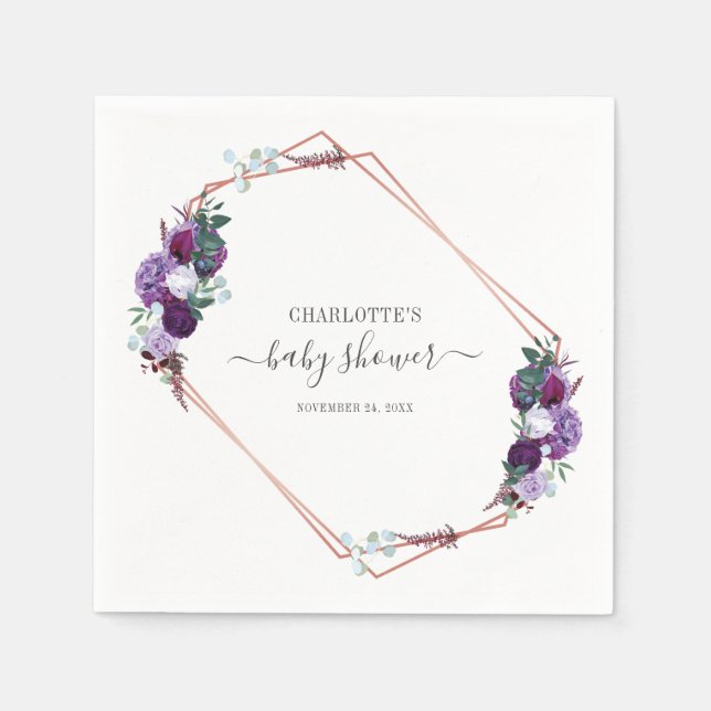 Guardanapo De Papel Papel Botânico de Script Floral (Frente)